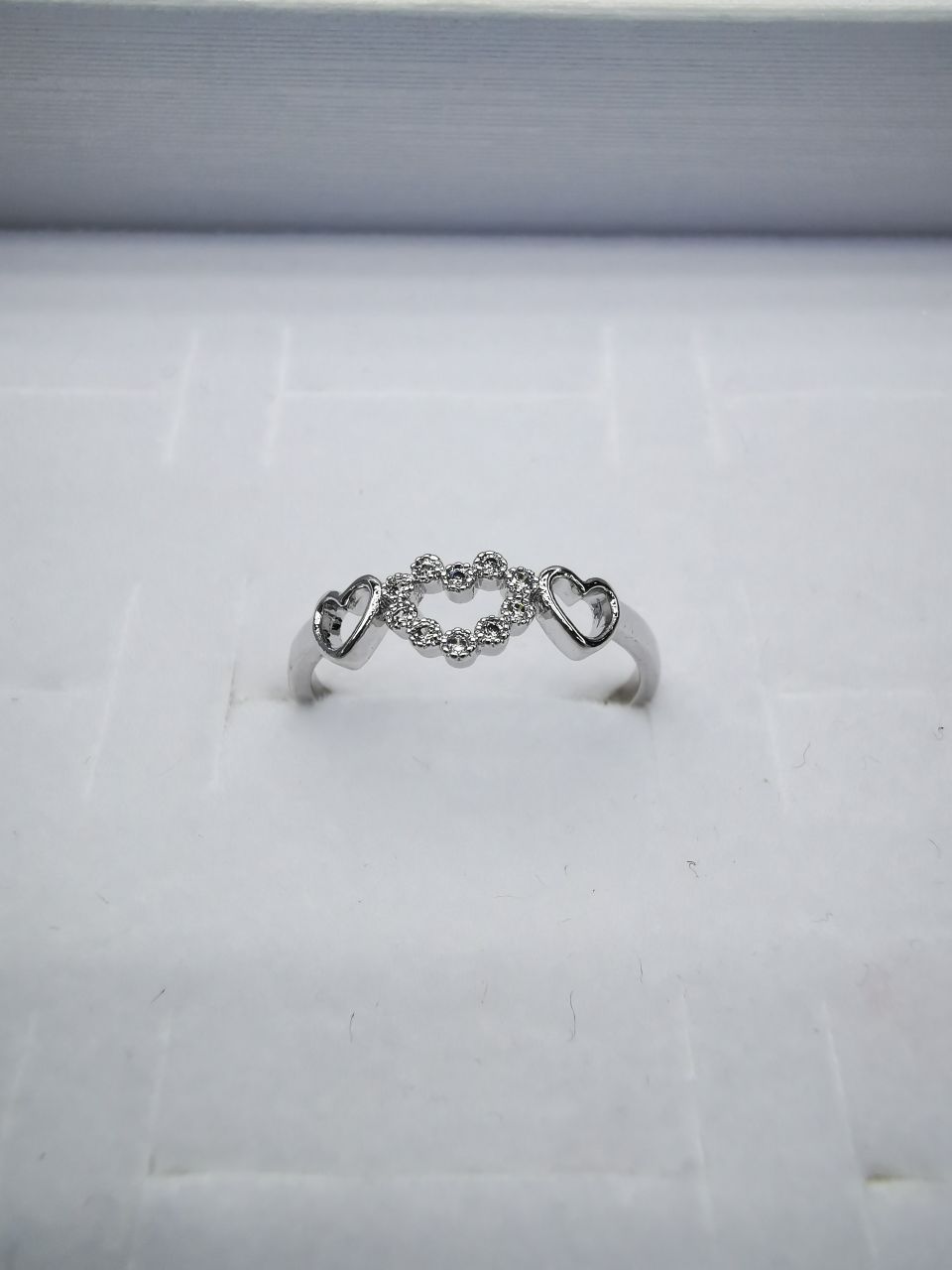 47 Korean-style pure copper ring girls' small accessory, simple and ins style fashionable small round bean set ring with adjustable opening