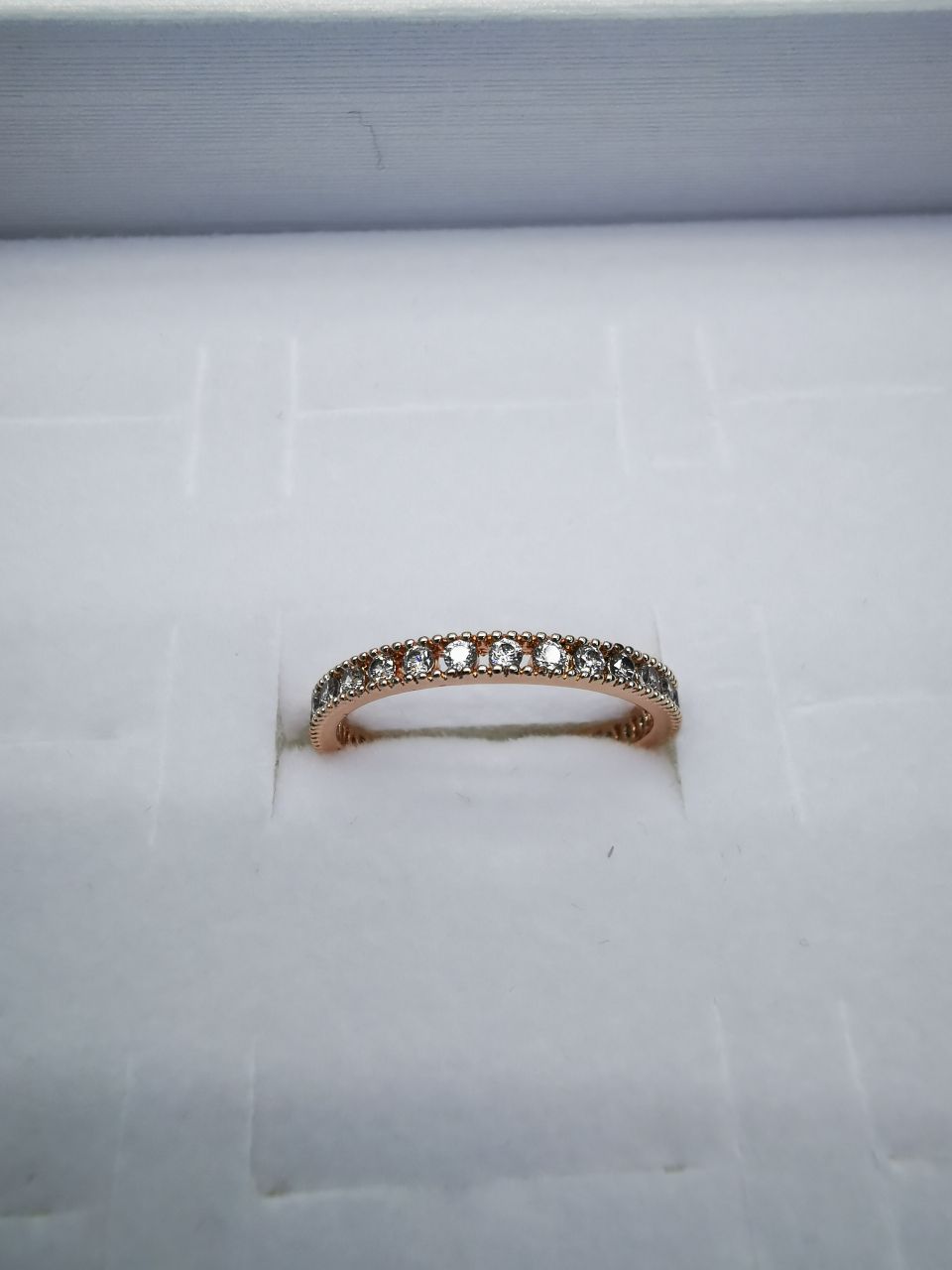 36 Korean version pure copper ring girls' small accessory, simple and ins style fashionable small round bean set ring with adjustable opening Specification image