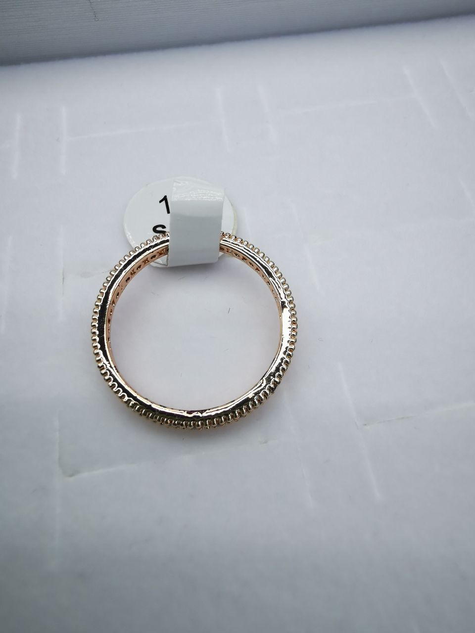 36 Korean version pure copper ring girls' small accessory, simple and ins style fashionable small round bean set ring with adjustable opening details Picture
