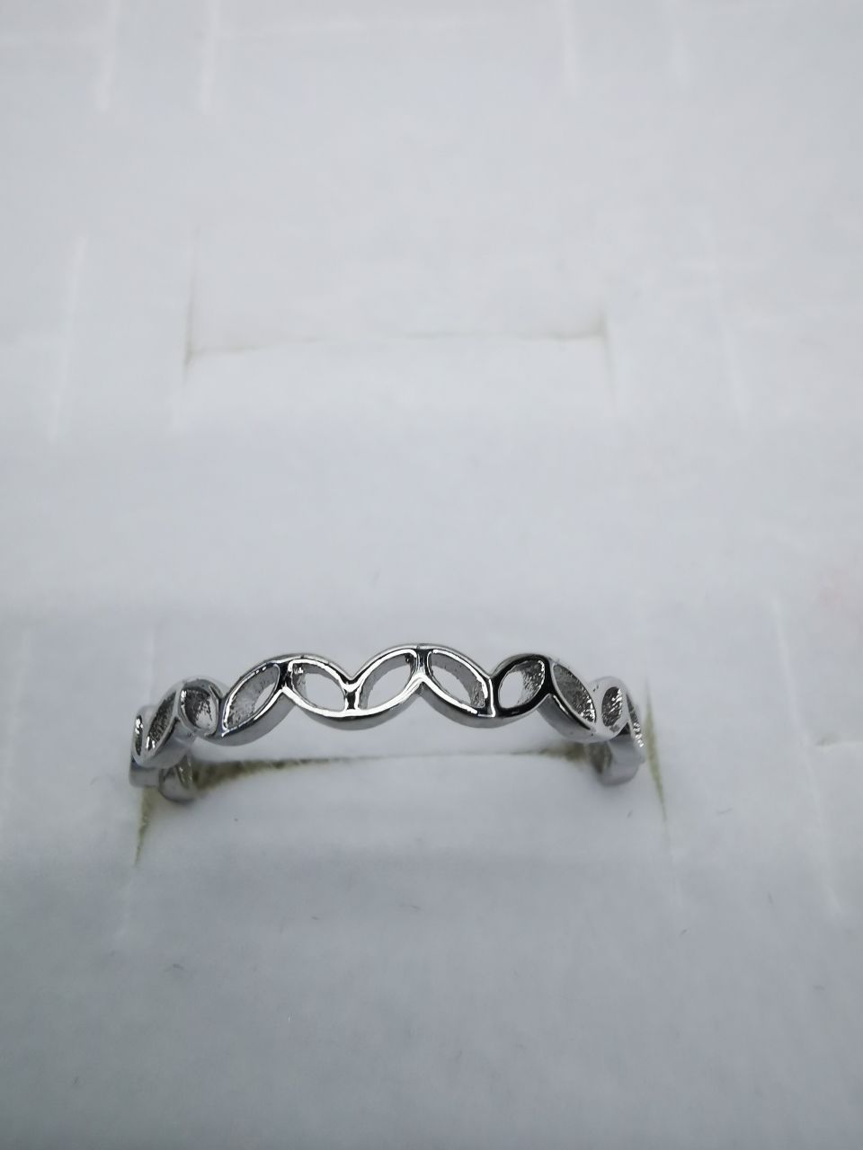 8 Korean version pure copper ring girls' small accessory, simple and ins style fashionable small round bean set ring with adjustable opening Specification image