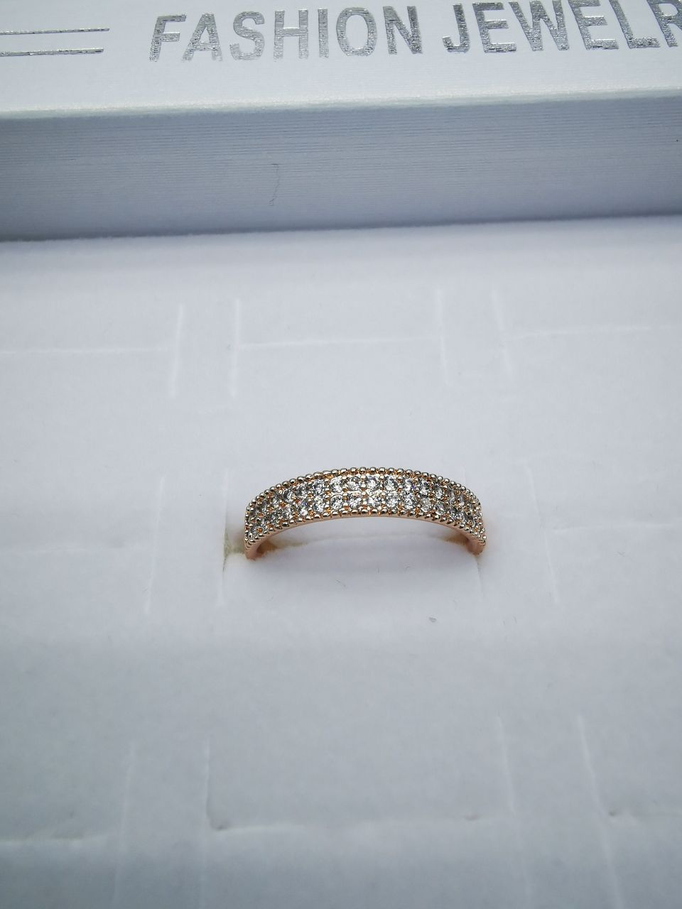 34 Korean version pure copper ring girls' small accessory, simple and ins style fashionable small round bean set ring with adjustable opening Specification image