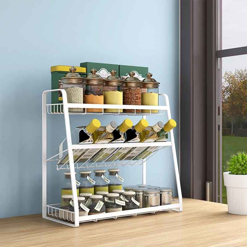 铁艺厨房调料置物架油盐酱醋瓶调味品架台面落地多层家用收纳架子详情图3