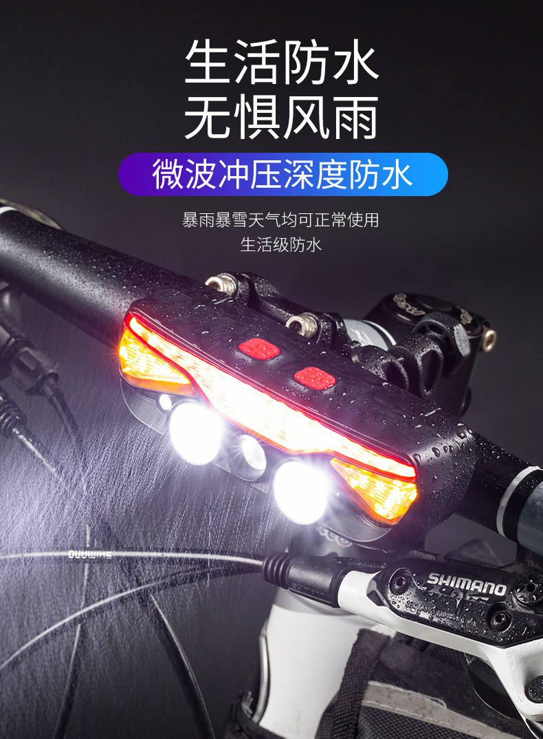 跨境新款自行车前灯Type-C充电户外骑行尾灯多功能带磁铁感应头灯 详情图5