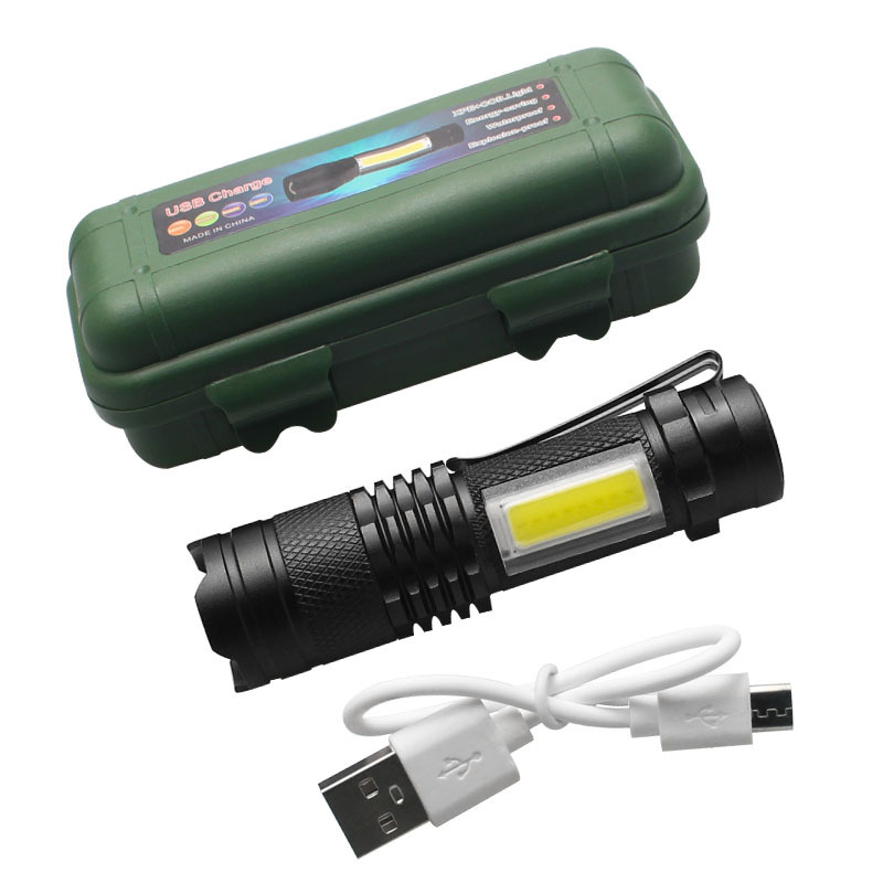 新款COB工作灯户外应急灯检修灯 XPE+COBUSB充电迷你强光手电筒详情图2
