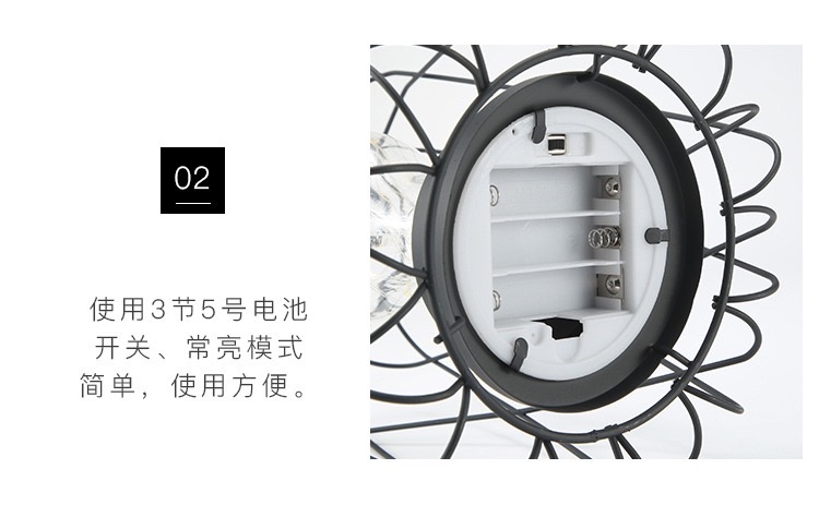 New led night light, popular Nordic-style iron diamond light, ins home room manufacturer wholesale lantern battery box detail image 5