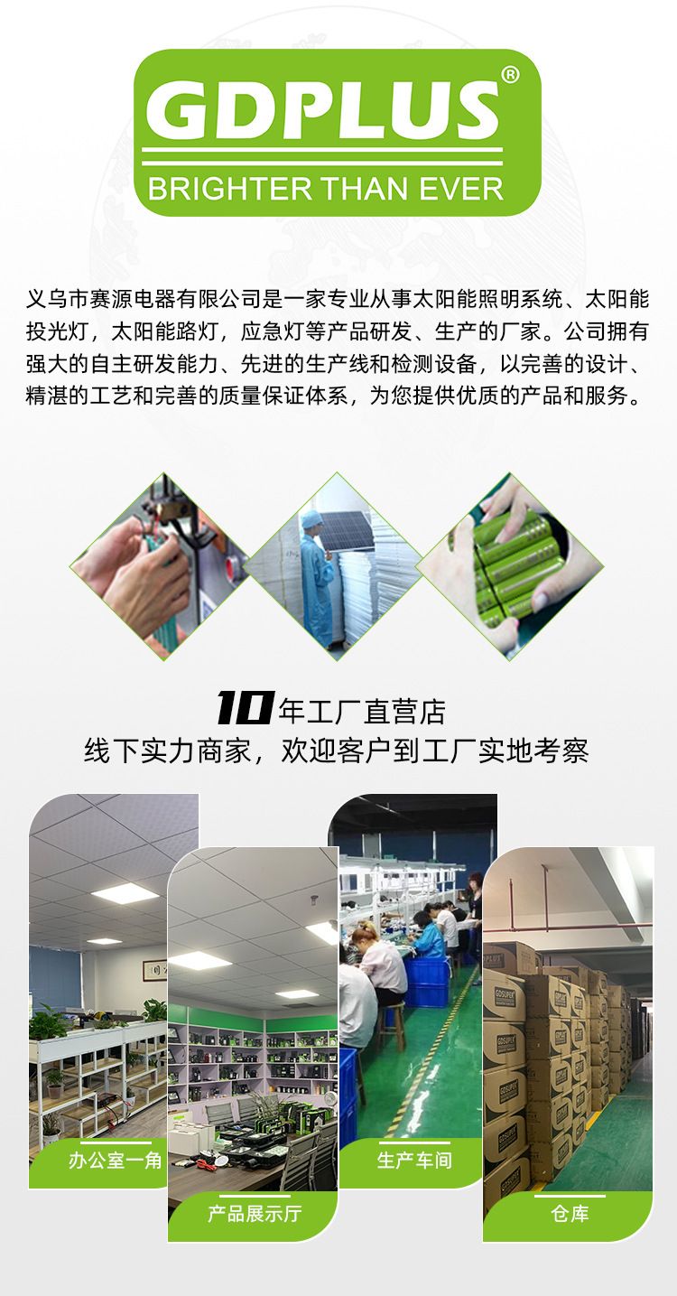 太阳能投光灯厂家直销分体式超亮庭院灯家庭户外壁灯广告投射灯详情图3