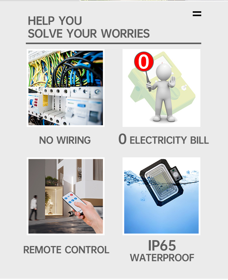 太阳能投光灯厂家直销分体式超亮庭院灯家庭户外壁灯广告投射灯详情图6