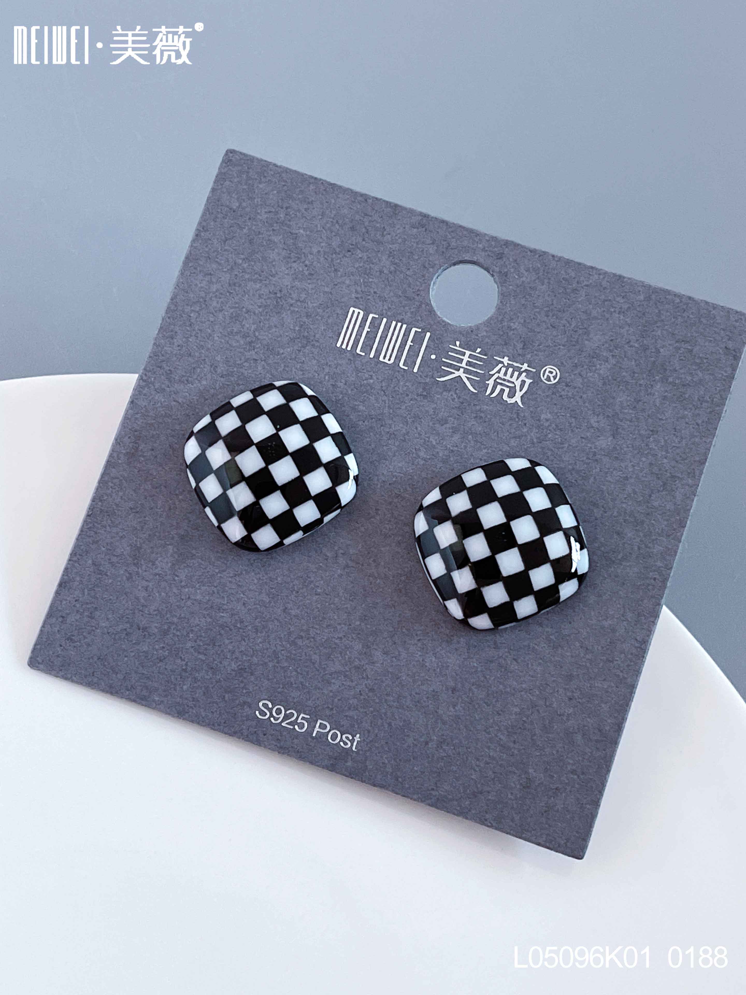 菱形/棋盘格/耳钉细节图