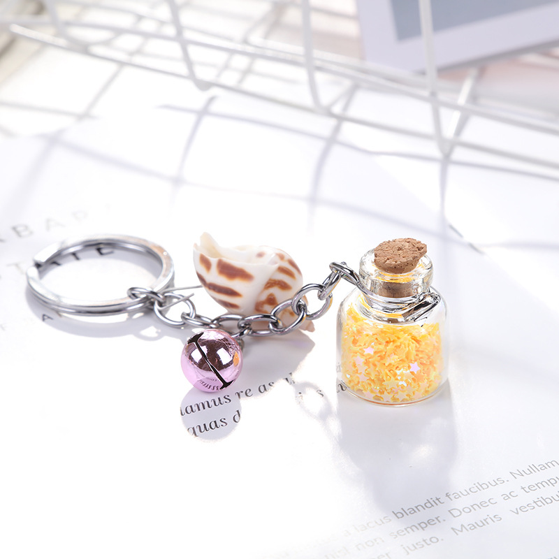 Wholesale of new conch wish bottles, key pendants, keychains, key chains, schoolbag decorations and small gifts details Picture