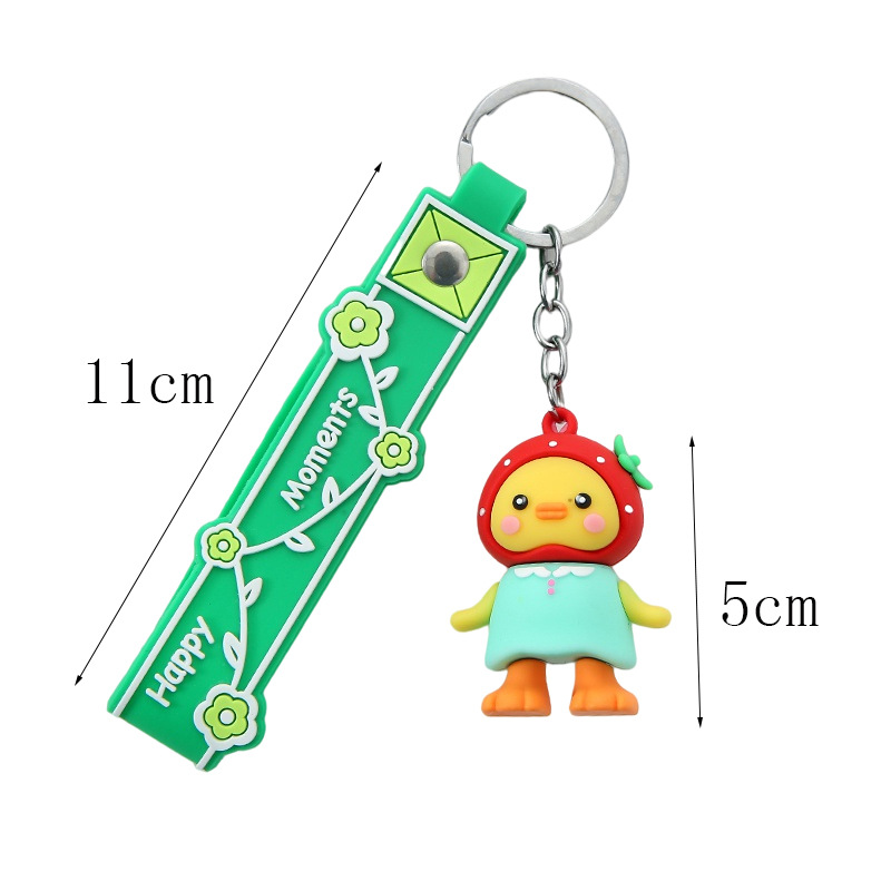 新款滴胶水果小黄鸭钥匙扣挂件可爱公仔包包配饰引流小商品批发 详情图3
