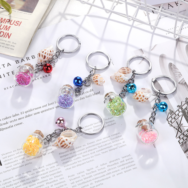 Wholesale of new conch wish bottles, key pendants, keychains, key chains, schoolbag decorations and small gifts detail image 5