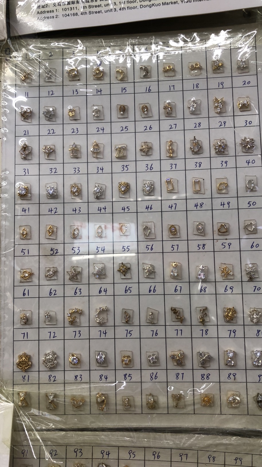 2020 New Zircon nail Art copper metal accessory nail stickers