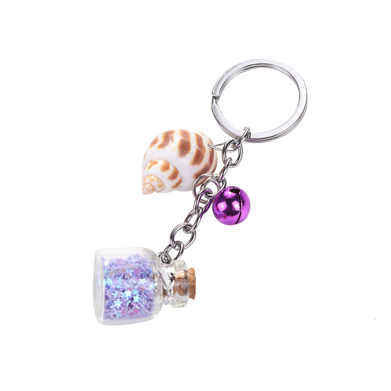 Wholesale of new conch wish bottles, key pendants, keychains, key chains, schoolbag decorations and small gifts detail image 3