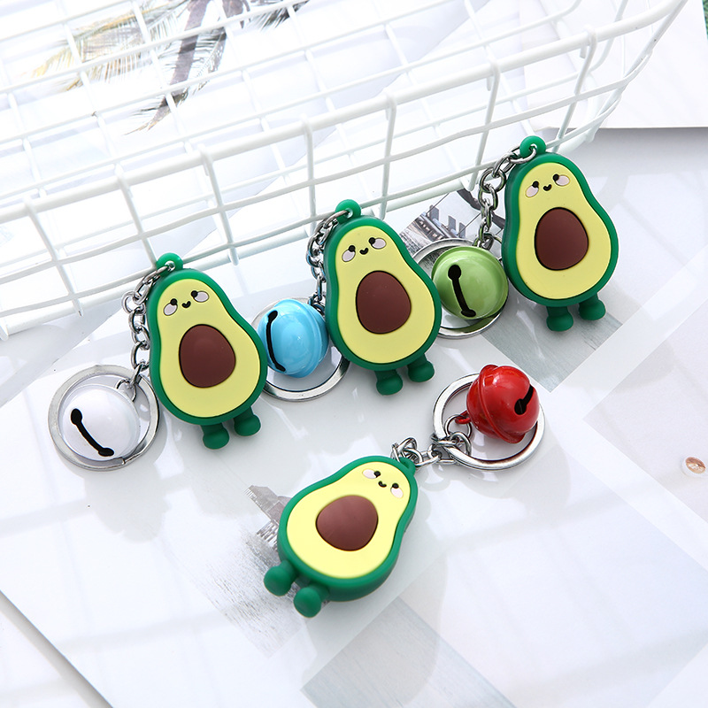 Creative Cartoon Pvc Simulation Avocado Fruit Key Chain Pendant Bag Accessories Pile Small Gift Wholesale full figure