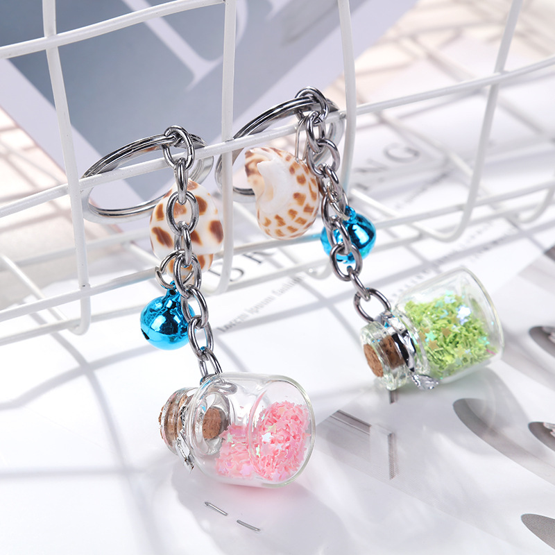Wholesale of new conch wish bottles, key pendants, keychains, key chains, schoolbag decorations and small gifts detail image 4