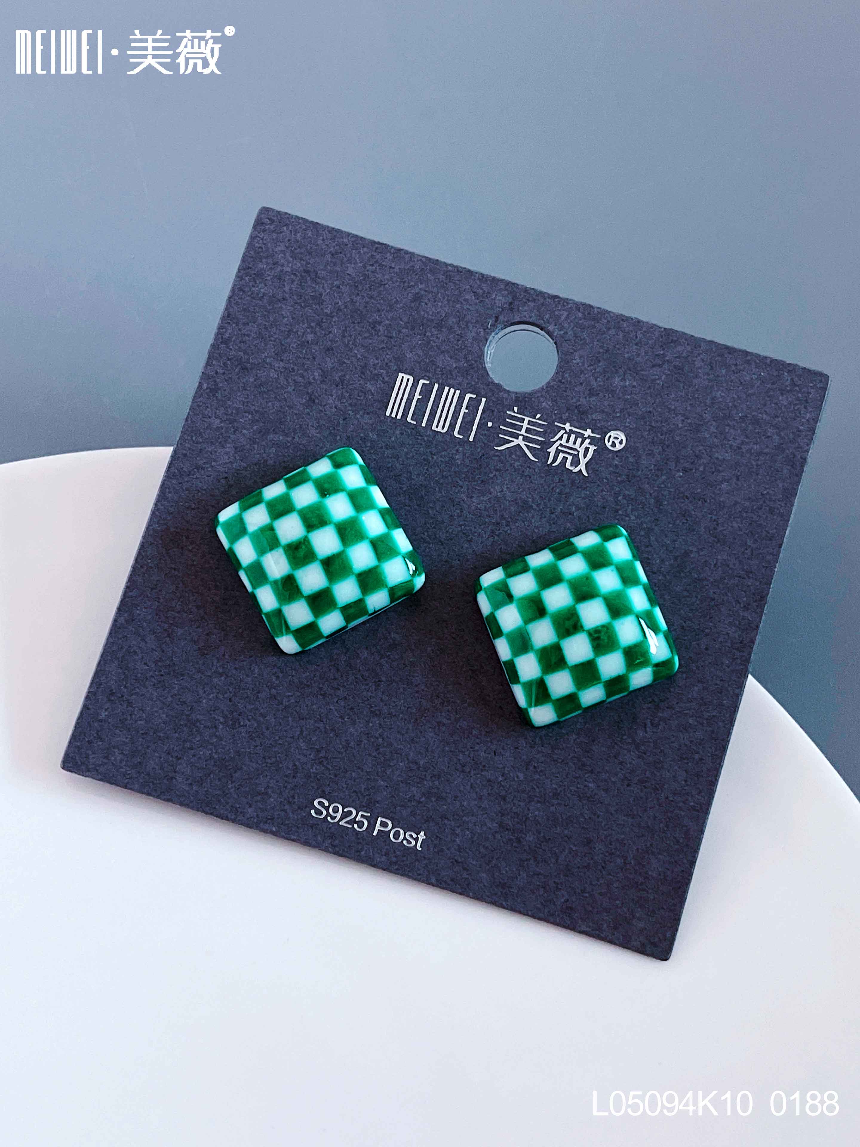 方形/棋盘格/耳钉细节图