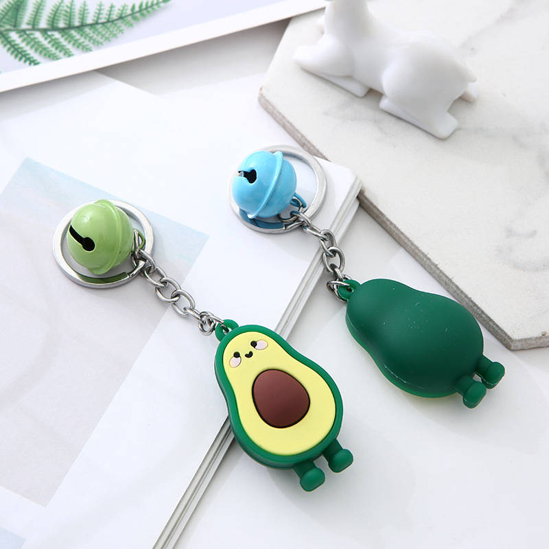 Creative Cartoon Pvc Simulation Avocado Fruit Key Chain Pendant Bag Accessories Pile Small Gift Wholesale details Picture