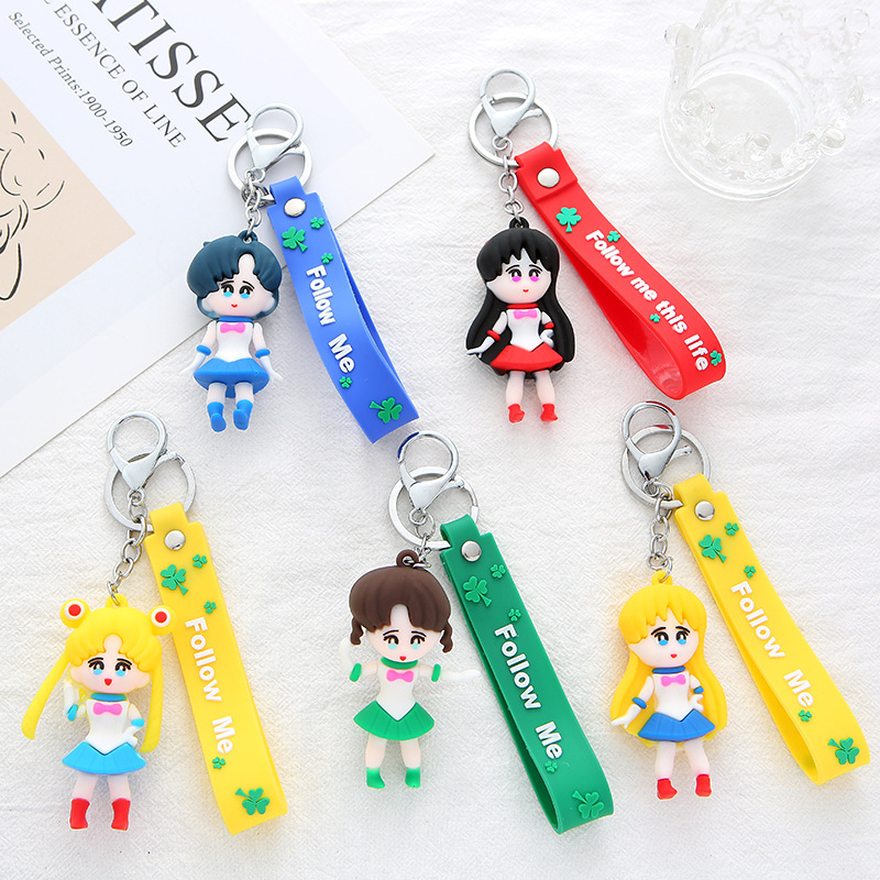 New PVC simple, cartoon and cute keychain pendants for cute girls, couple and best friend keychain rings, bags and accessories
