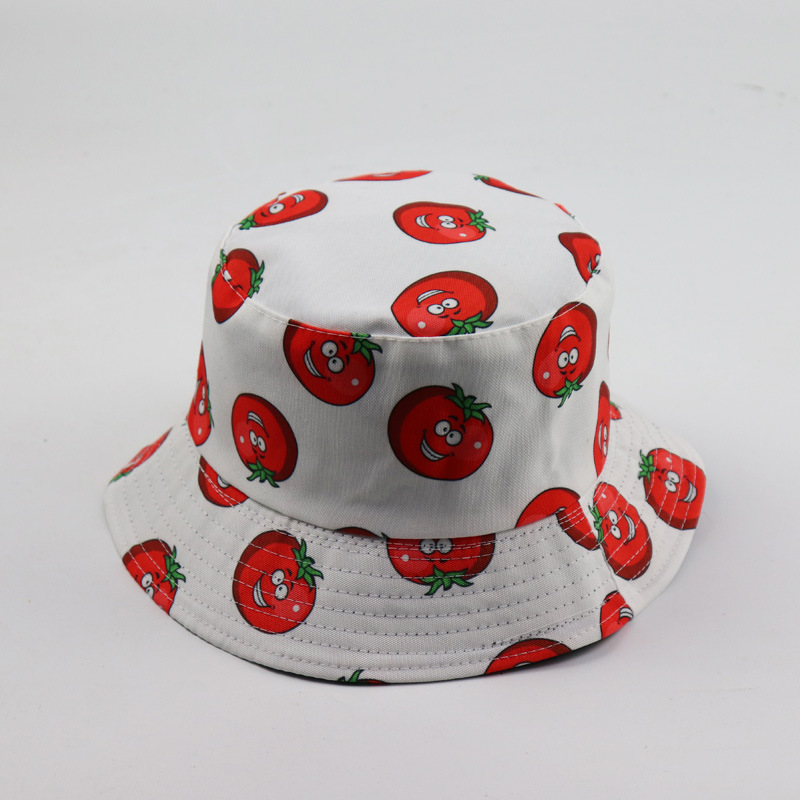 New fruit flower fisherman hats for men and women, spring and summer outdoor sunshade and sun protection hats, double basin hats for export from Europe and America details Picture