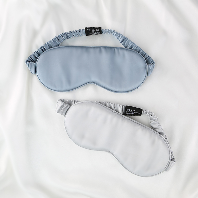 双面仿真丝睡眠眼罩遮光松紧绑带旅行眼罩透气美容护眼罩详情图3