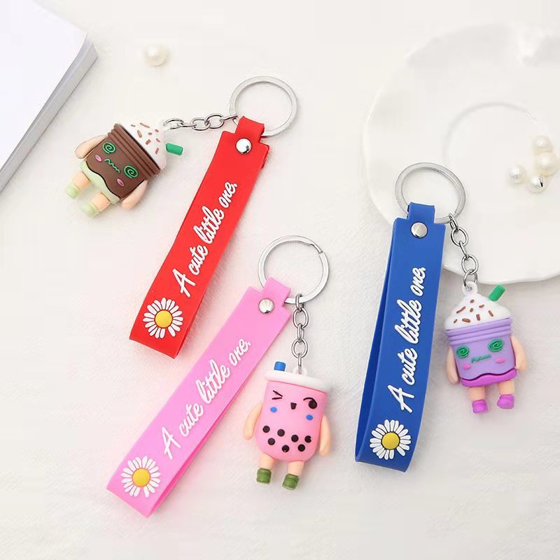 PVC resin keychain, cute bag pendant, milk tea cup, keychain blind box, claw machine, gift and promotional items details Picture