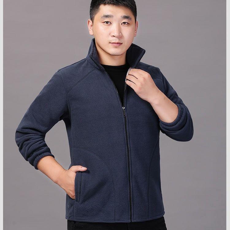 Fashionable loose fleece jacket for men, autumn and winter casual sweatshirt, running sports cardigan, polar fleece jacket for men, factory batch details Picture