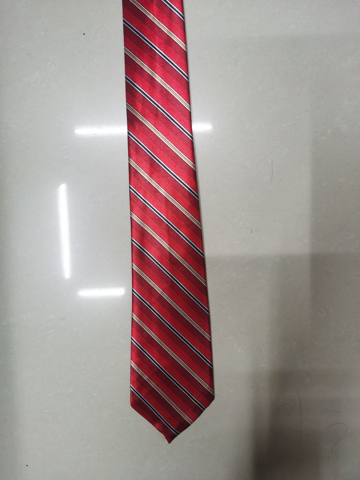Red tie with chemical fiber transfer printing details Picture