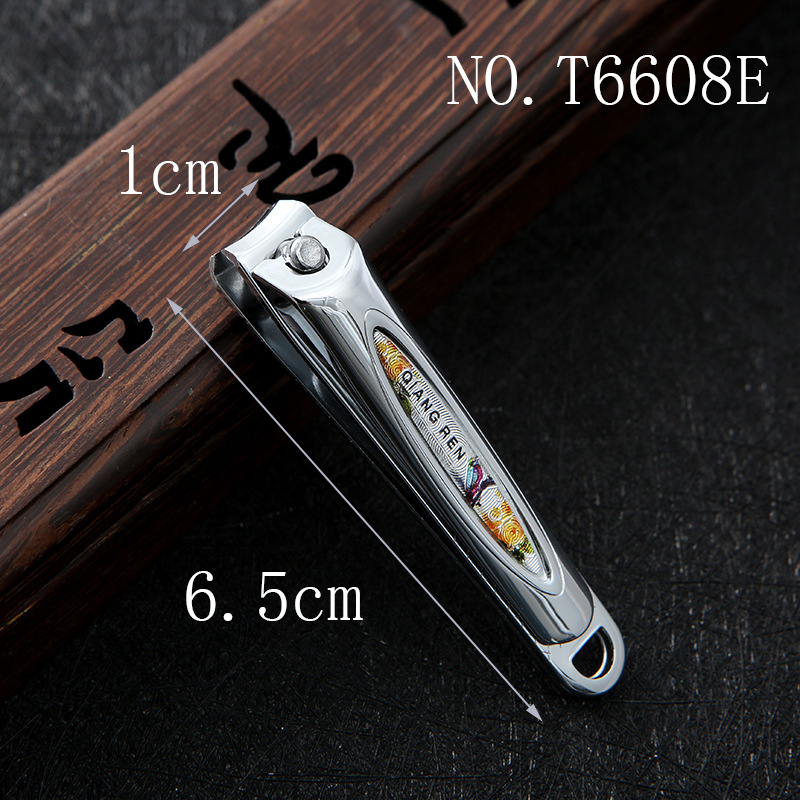 Genuine Qiangren T6608E flat-mouthed nail clippers gift box, high-end nail clippers, 2-yuan store nail clippers wholesale detail image 3