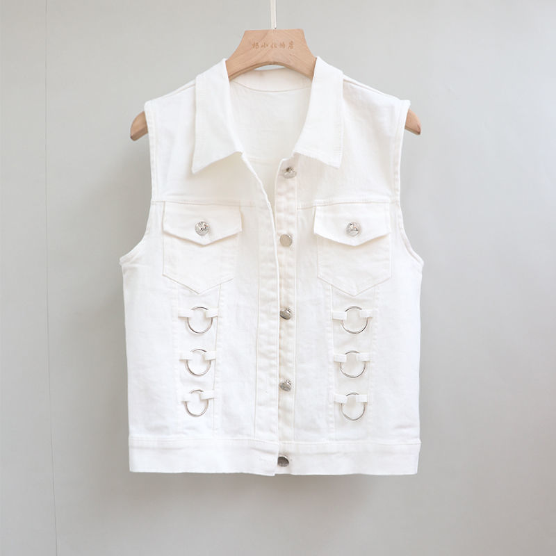 时尚牛仔套装女2021秋季新款韩版修身显瘦百搭马甲+短裤两件套潮详情图1