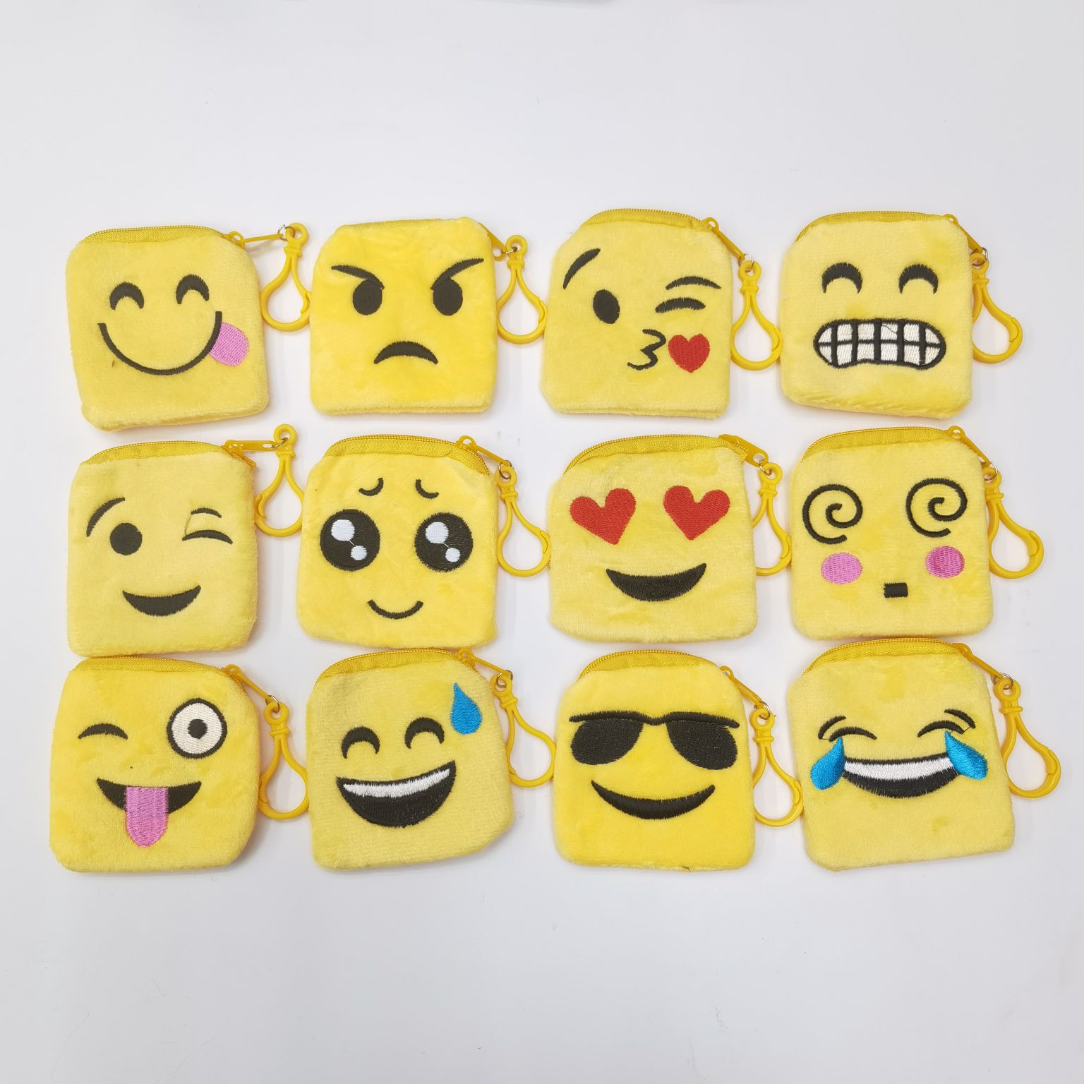 表情零钱包笑脸钱包儿童零钱包卡通刺绣钱包硬币包正方形表钱包图