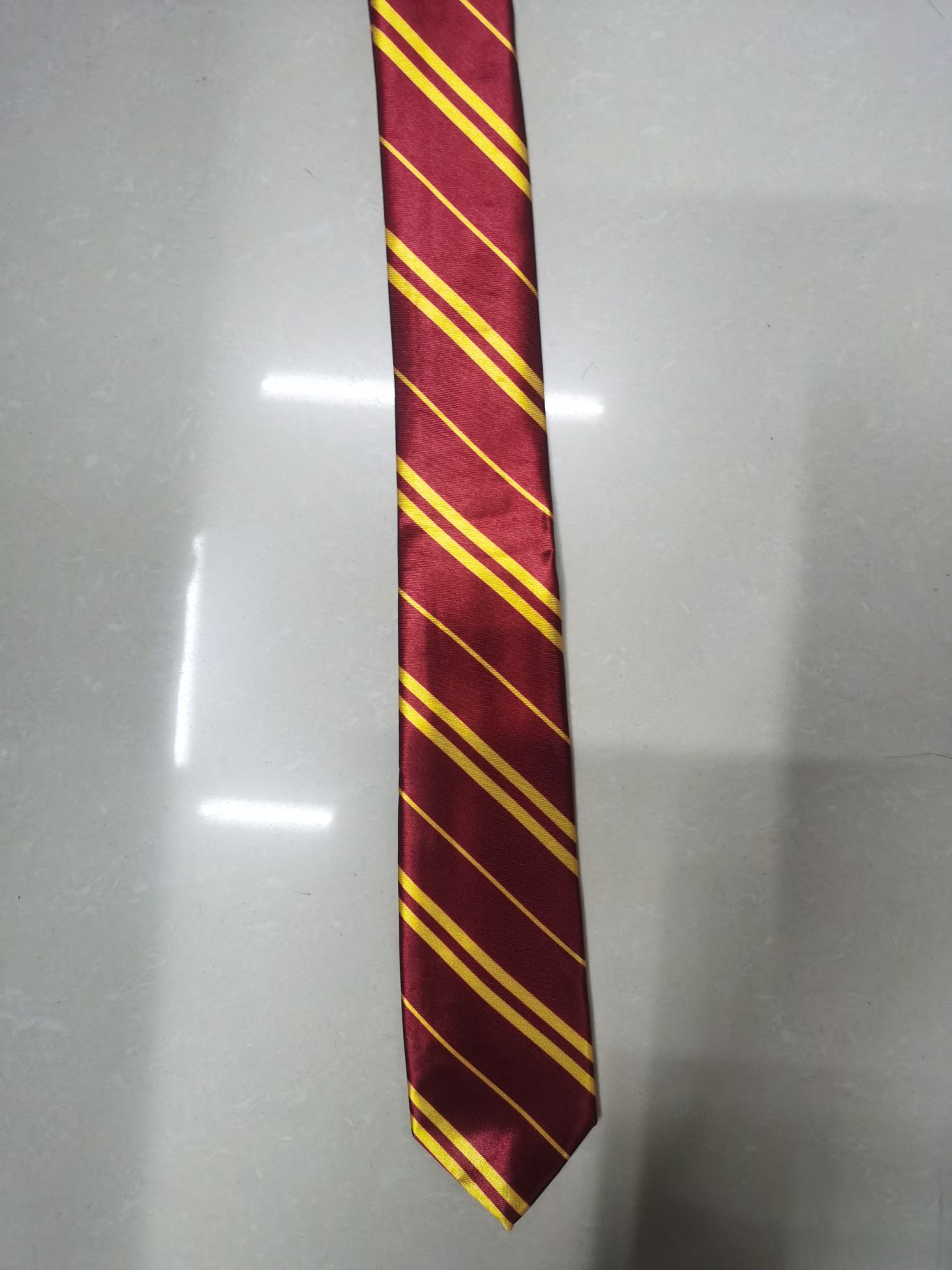 Red tie with chemical fiber transfer printing
