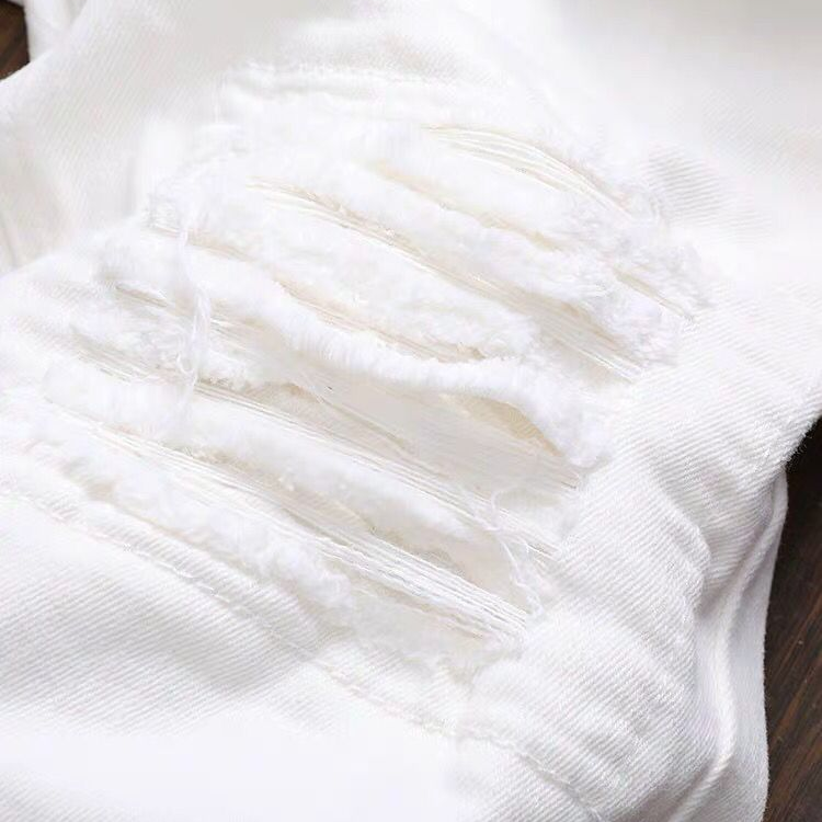 البنطال ذو البنطال الأبيض المطبوع باللون الكوري، ذو الأرجل الصغيرة detail image 9