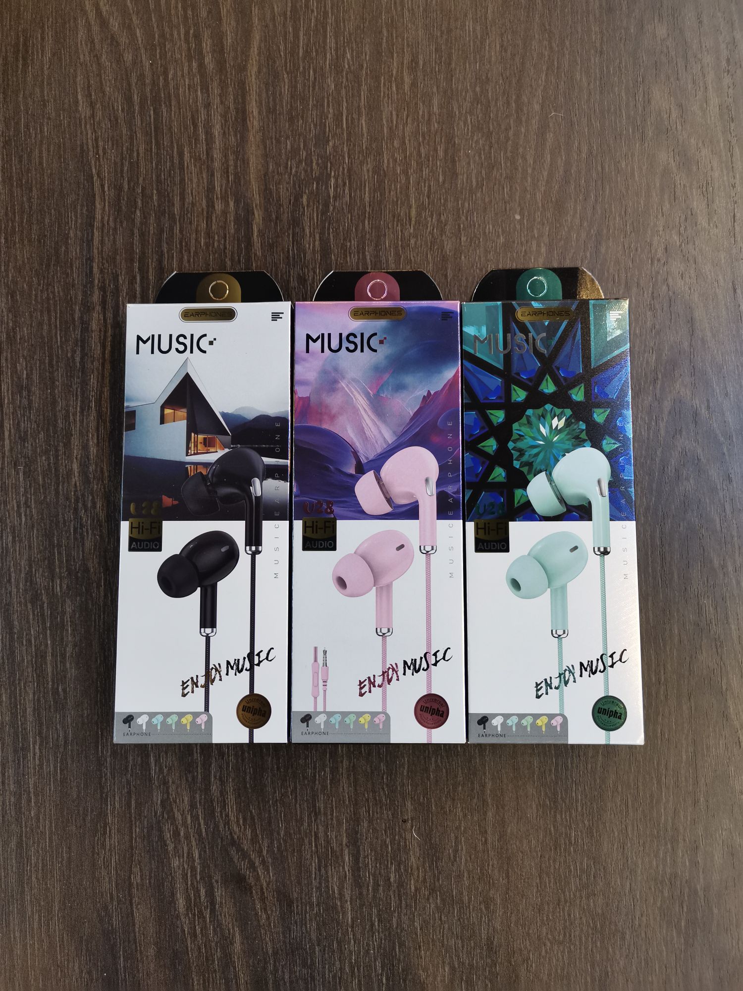 Guangdong Suoge brand U28-1 mobile phone headphones, in-ear headsets, MP3 earbuds, wired headphones, small headphones, fashionable and creative products Item Picture