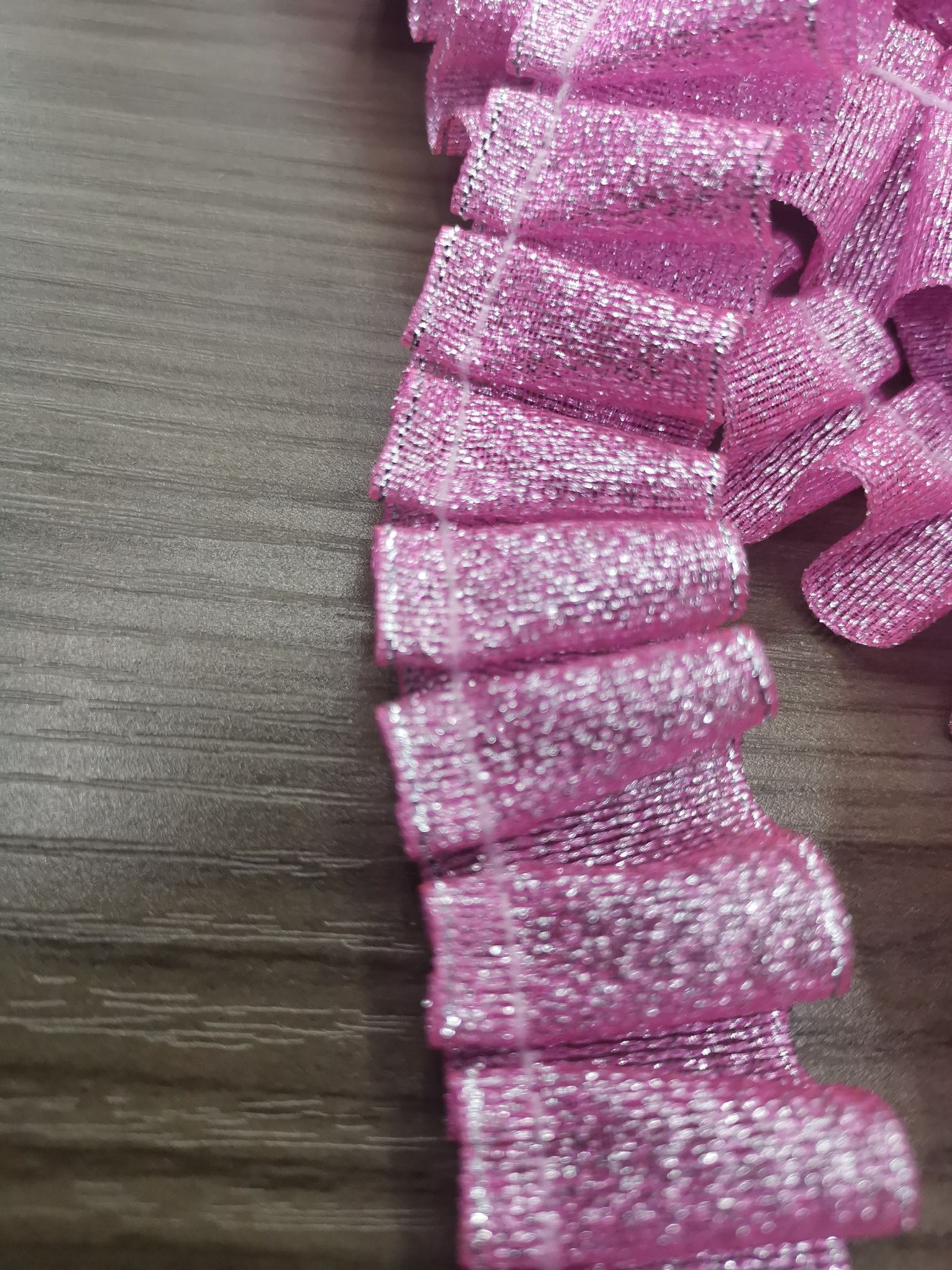 Pink 8 points, scallion band, silver band detail image 1