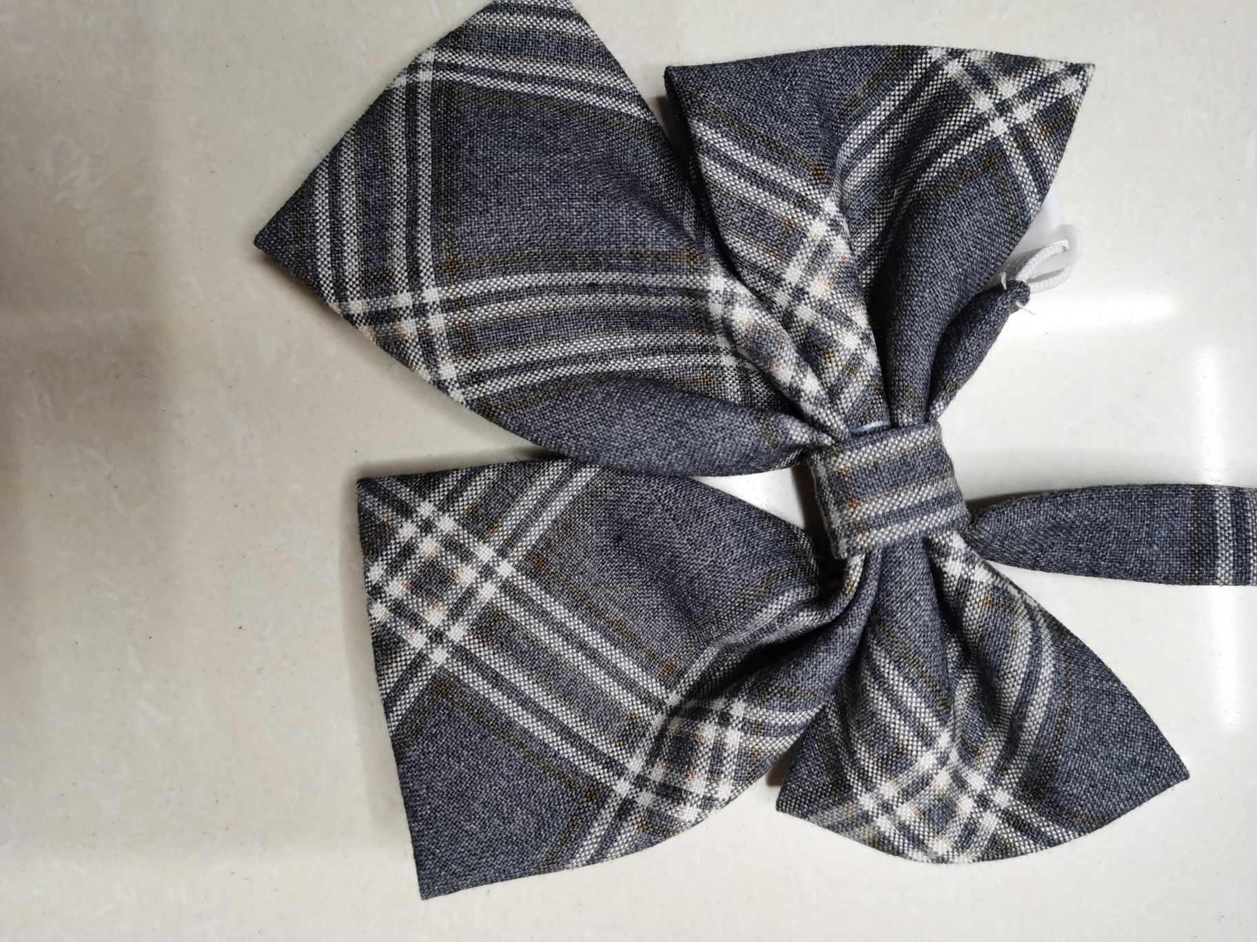 Chemical fiber yarn-dyed checkered bow tie Specification image