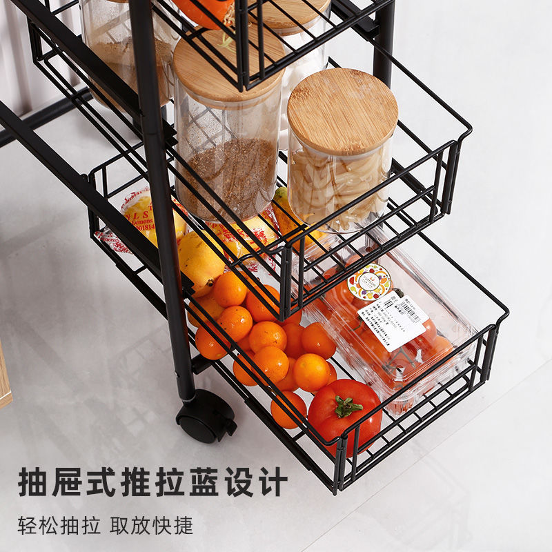 厨房置物架/厨房收纳架/置物架白底实物图