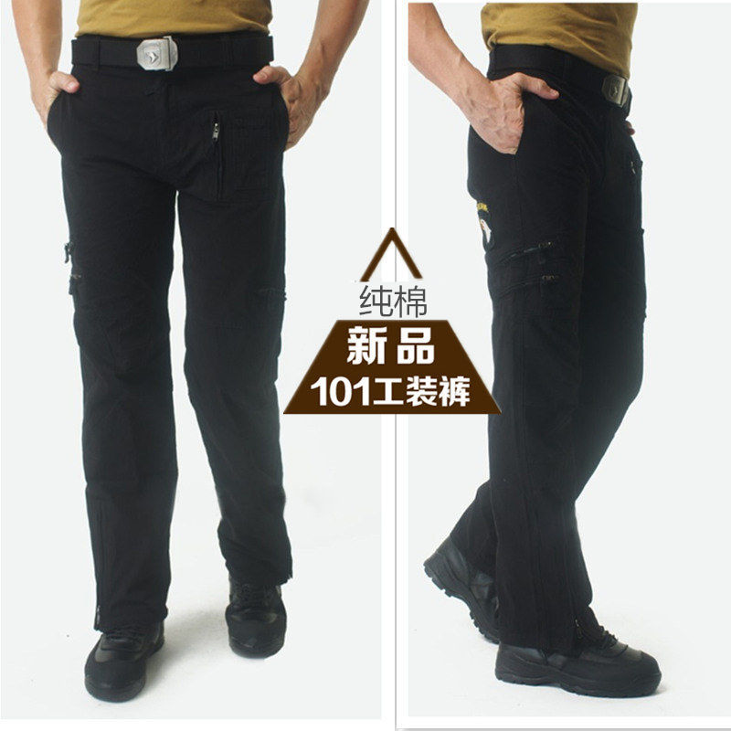 春秋户外休闲战术多口袋工装登山裤子男宽松直筒军裤纯棉耐磨外贸详情图1