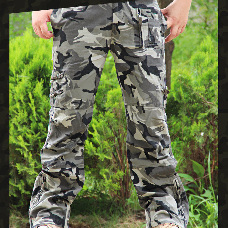 春秋户外休闲战术多口袋工装登山裤子男宽松直筒军裤纯棉耐磨外贸详情图5