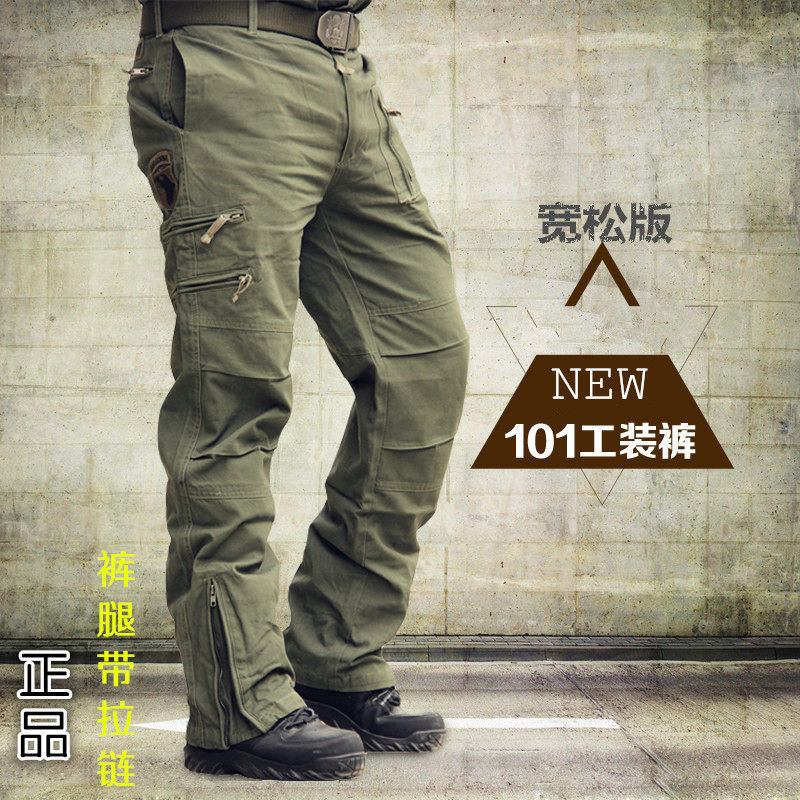 春秋户外休闲战术多口袋工装登山裤子男宽松直筒军裤纯棉耐磨外贸详情图2
