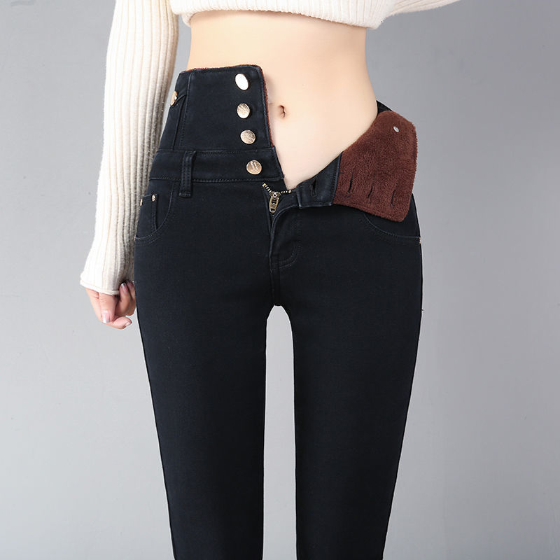 女士2022新潮高腰高弹牛仔裤  修身小脚牛仔裤详情图1