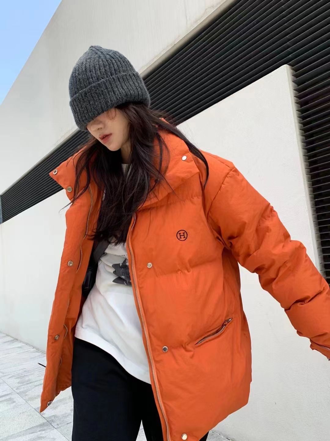 秋冬款新款女裝修身氣質歐美風保暖風衣外套上衣5