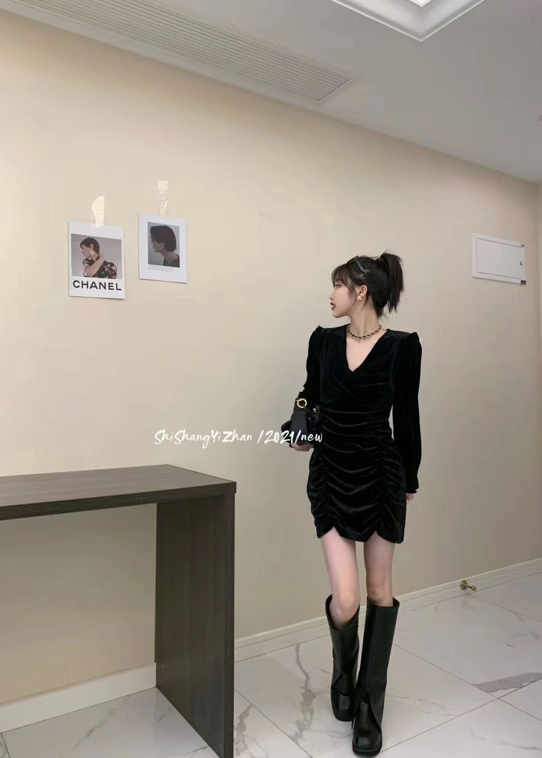 秋冬款新款女裝修身氣質歐美風保暖風衣外套上衣7