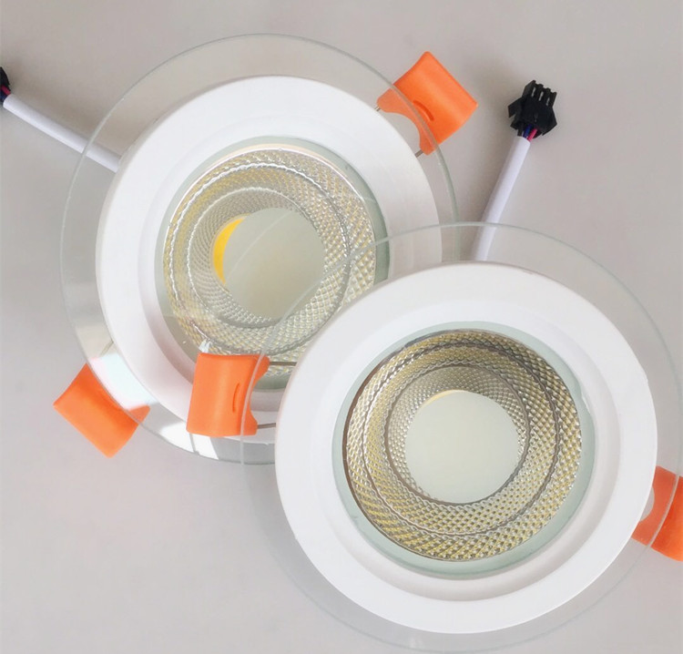 LED三色变光玻璃筒灯天花灯面板灯6W 玻璃筒灯