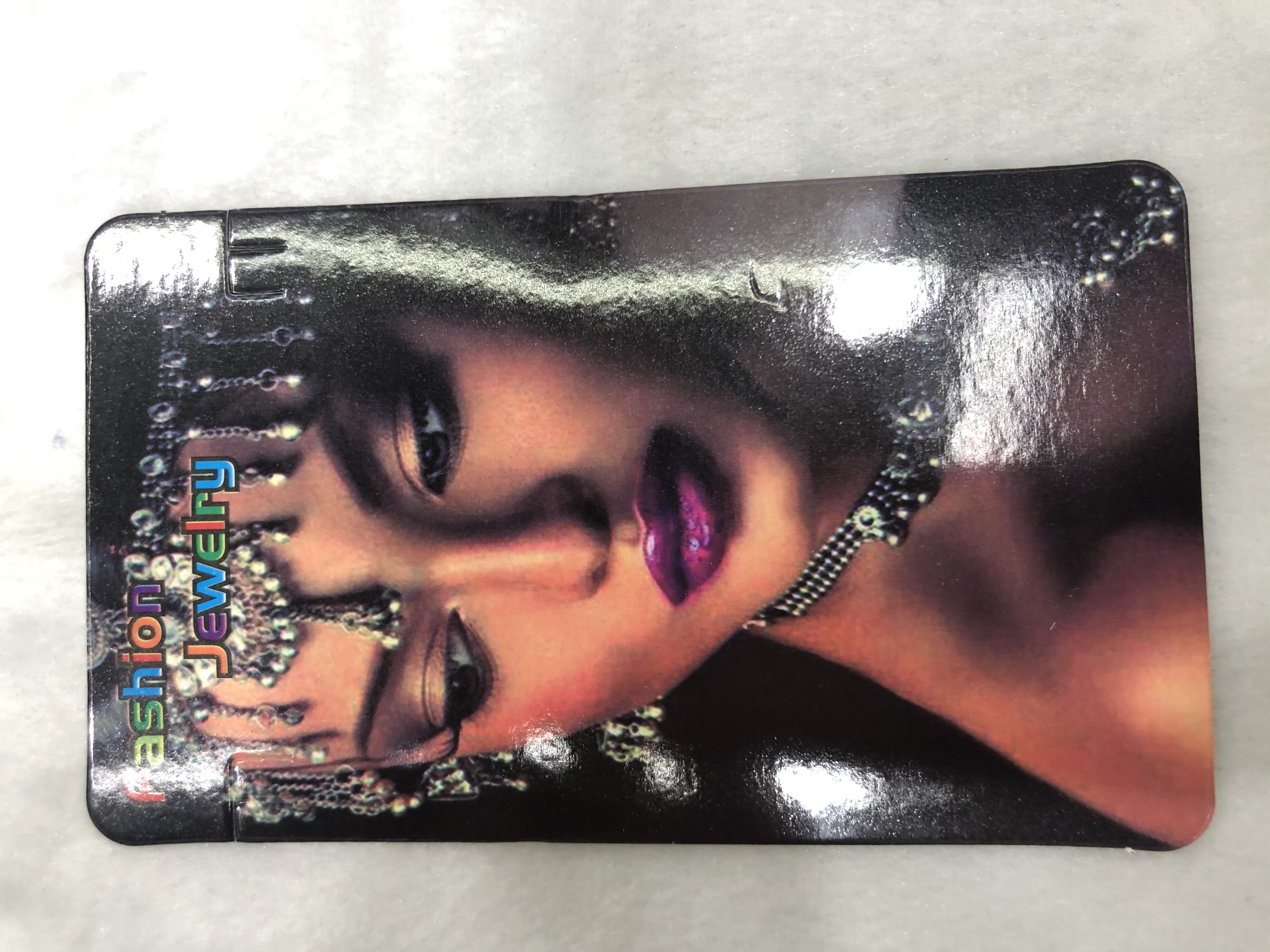 7.2*12.2项链卡正面彩色印刷腹亮膜反面白卡