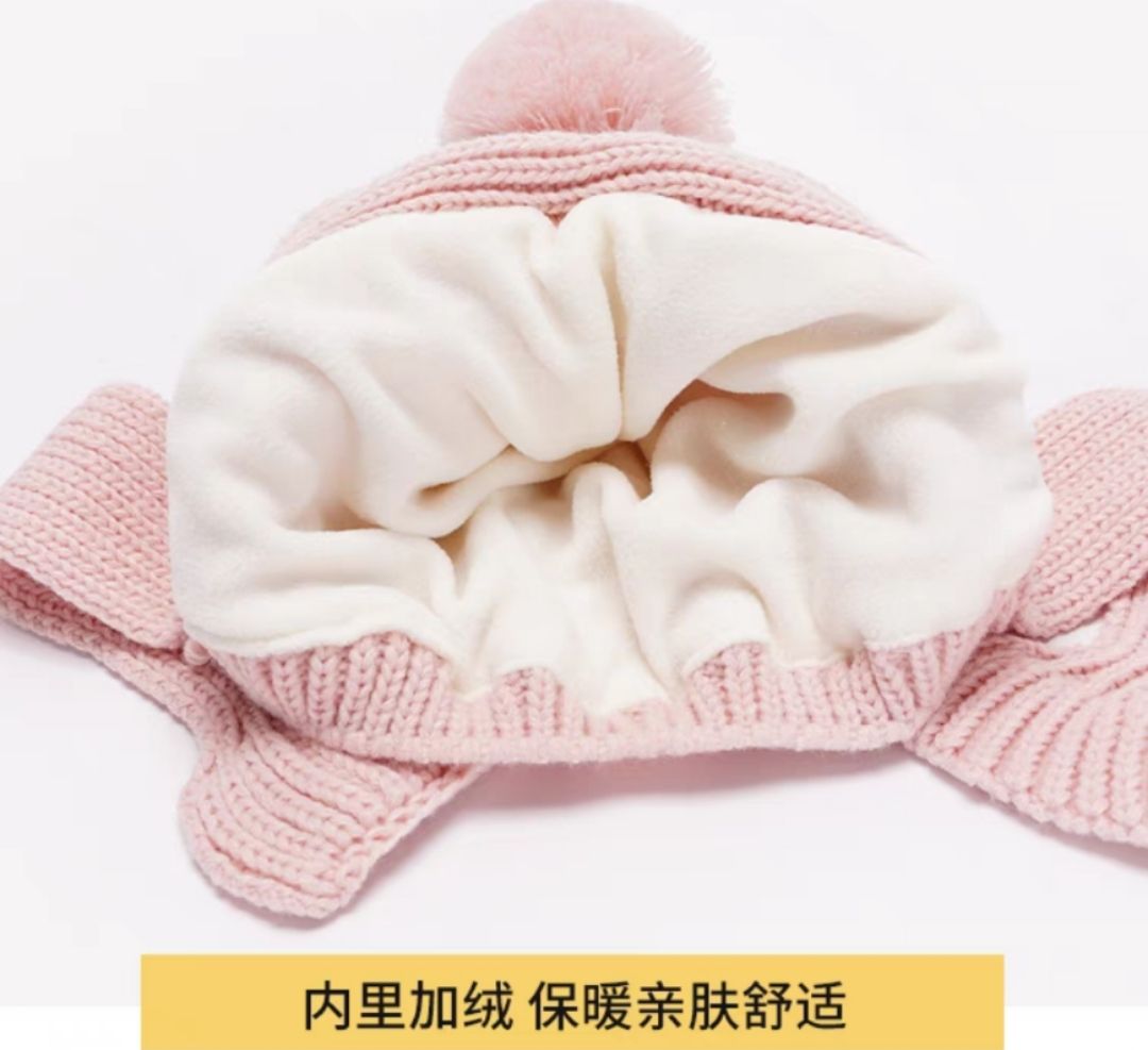 Woolly Hat Industry 2022 New Knitted Thickened Children's Hat Woolly Scarf Integrated Woolly Hat undefined