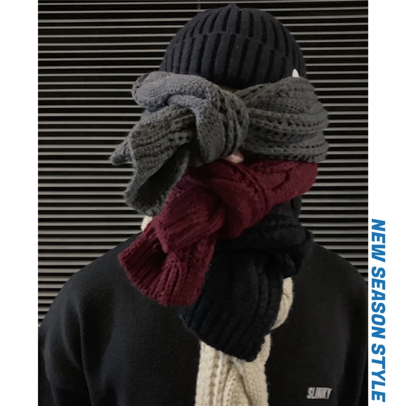 Hombre japonés otoño-invierno nuevas tendencias frente versátil pañuelo de lana Specification image