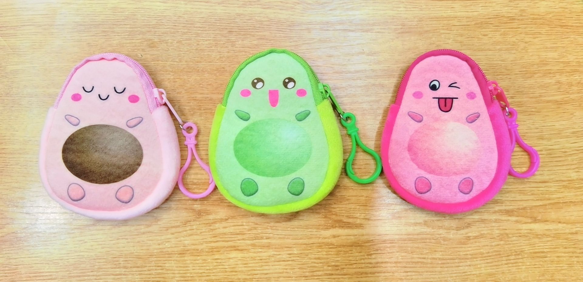 Avocado coin purse, cartoon and cute embroidered zipper coin purse, children's wallet, avocado animal head wallet, coin case detail image 17
