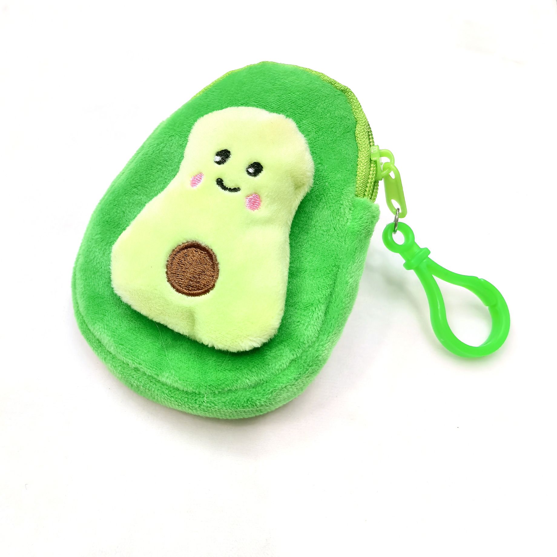 Avocado coin purse, cartoon and cute embroidered zipper coin purse, children's wallet, avocado animal head wallet, coin case detail image 14