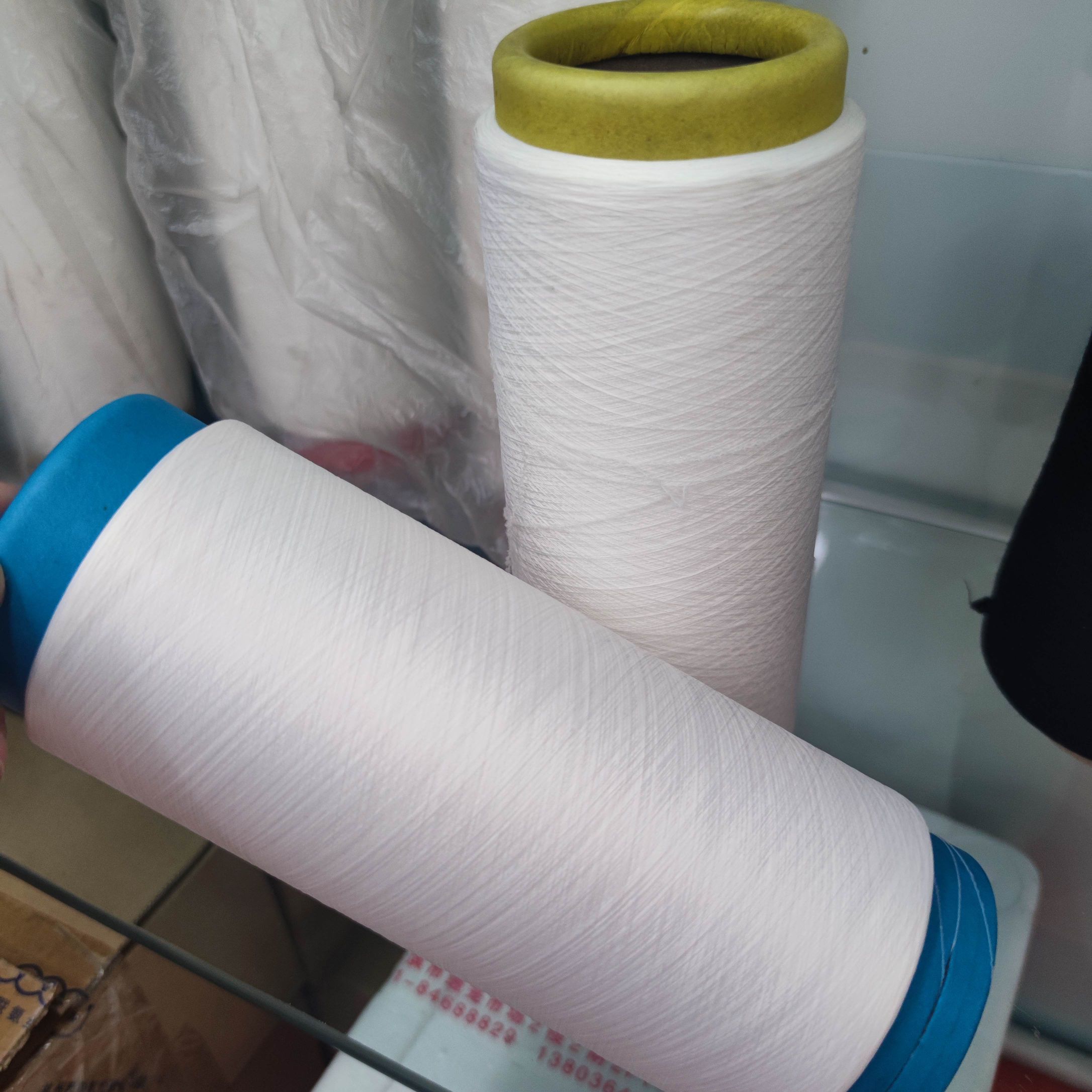 40D/70/140D industrial weaving raw material, white spandex filament, high-elasticity spandex filament