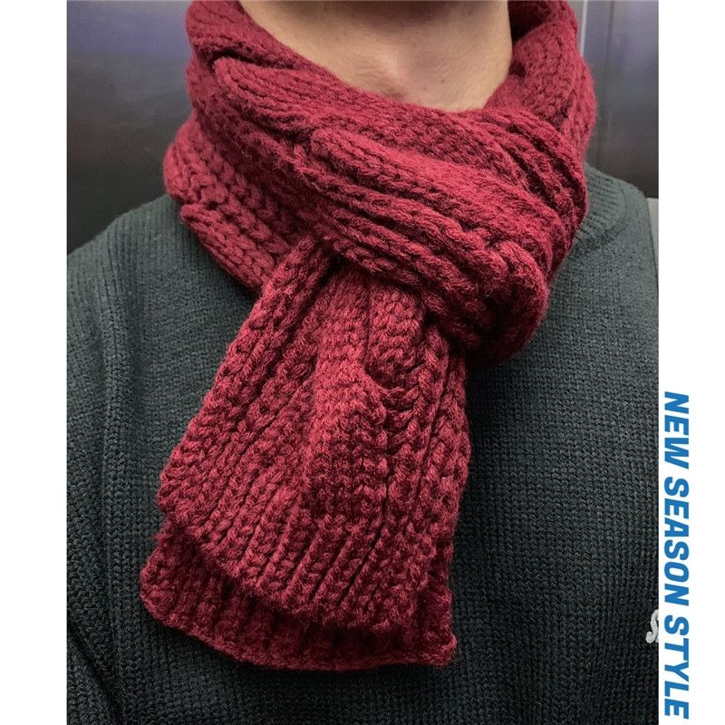 Hombre japonés otoño-invierno nuevas tendencias frente versátil pañuelo de lana details Picture